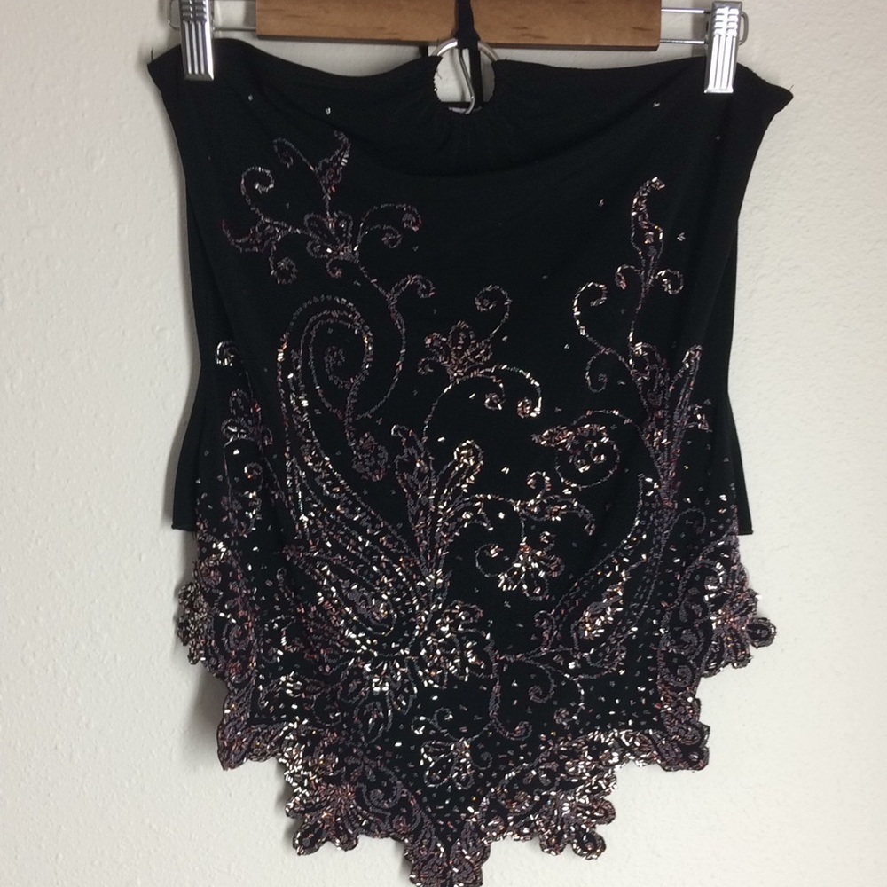 Lipstick black halter tie top 90s style